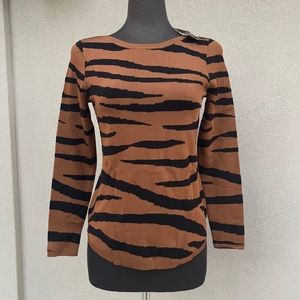Chico’s Tiger Stripe Print Sweater